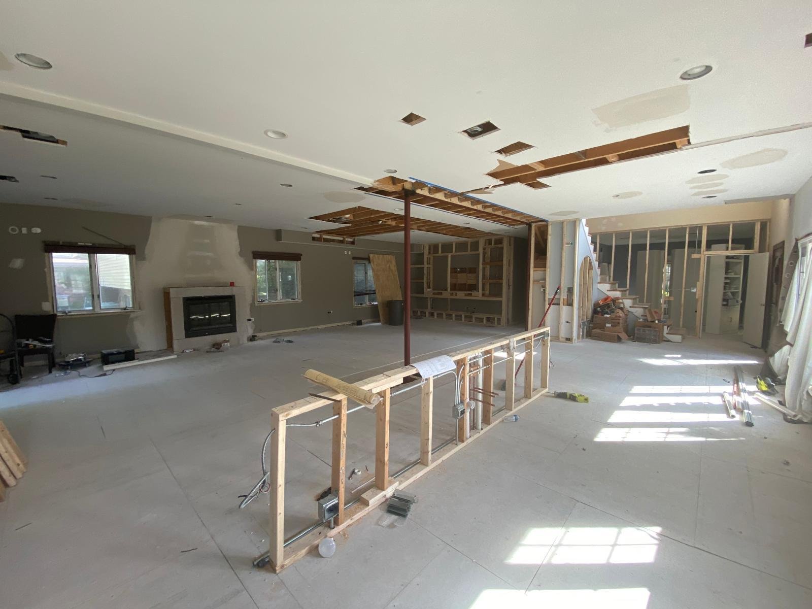 New custom cabinetry being installed