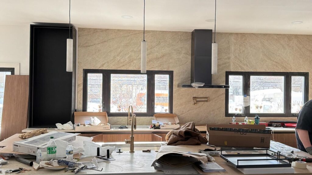 Full kitchen remodel custom cabinetry island Chicago, IL