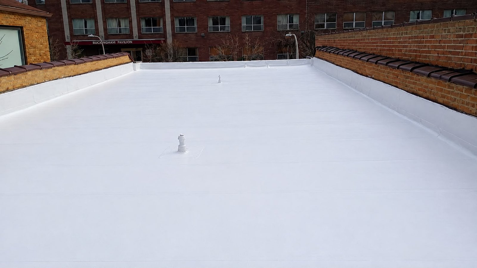 Completed flat roof installation