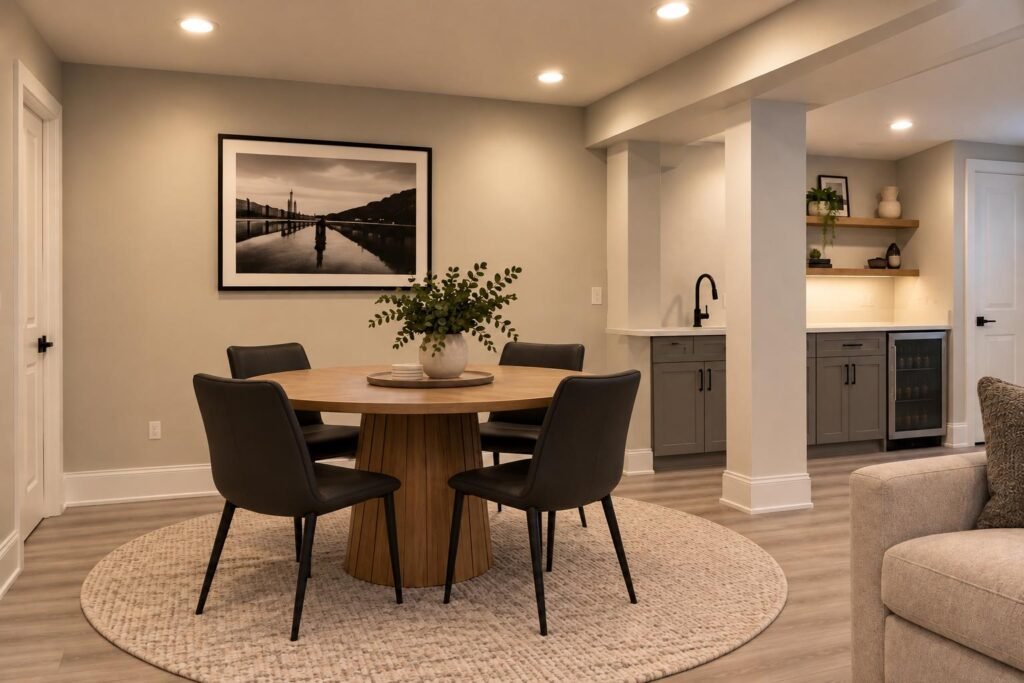 Finished basement dining area — Fairway Home Remodeling